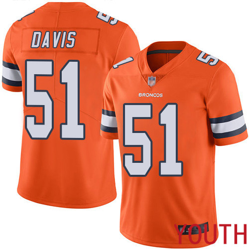 Youth Denver Broncos #51 Todd Davis Limited Orange Rush Vapor Untouchable Football NFL Jersey
